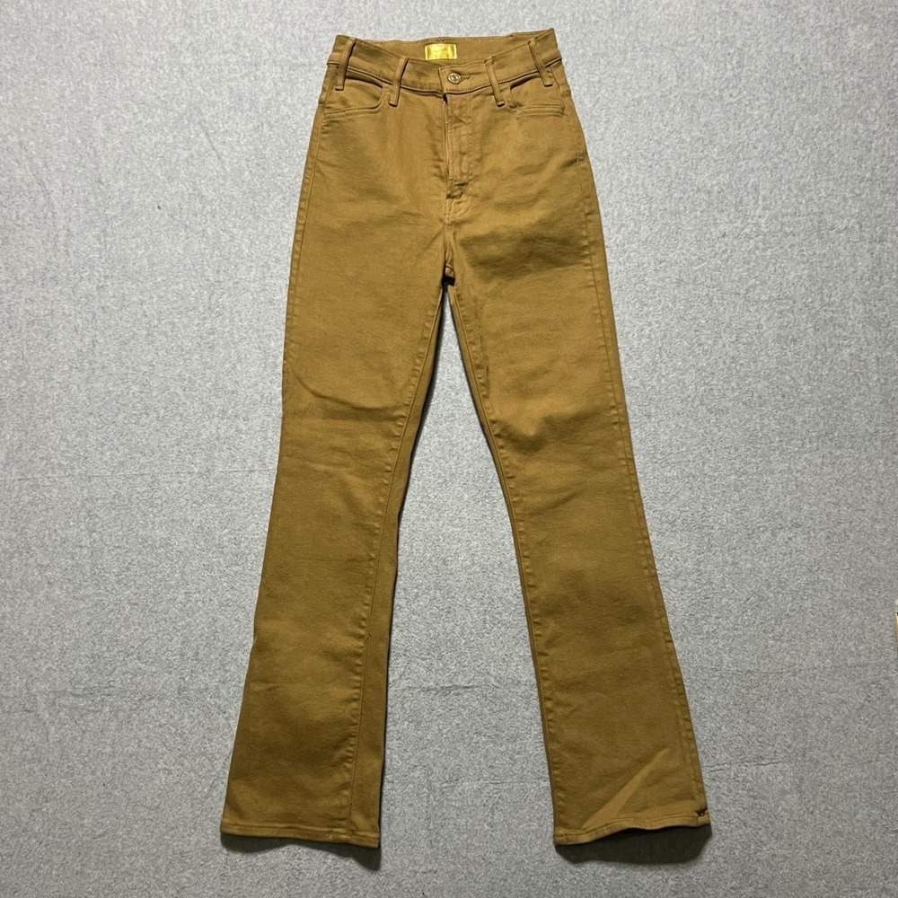 MOTHER The Hustler Flood Jeans Tan/Camel Wash Size 25 Flared High Rise
